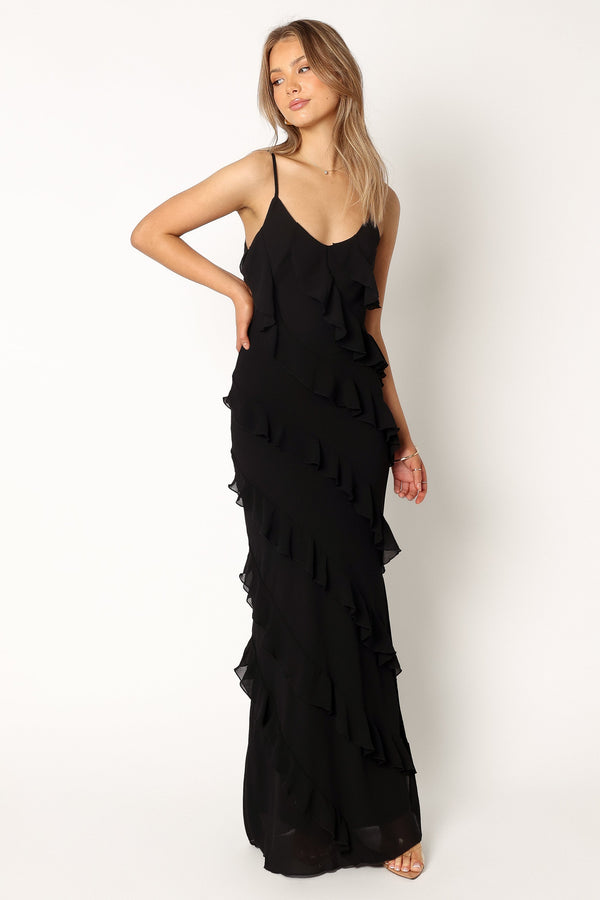 Ciao Ruffle Maxi Dress in Cerulean