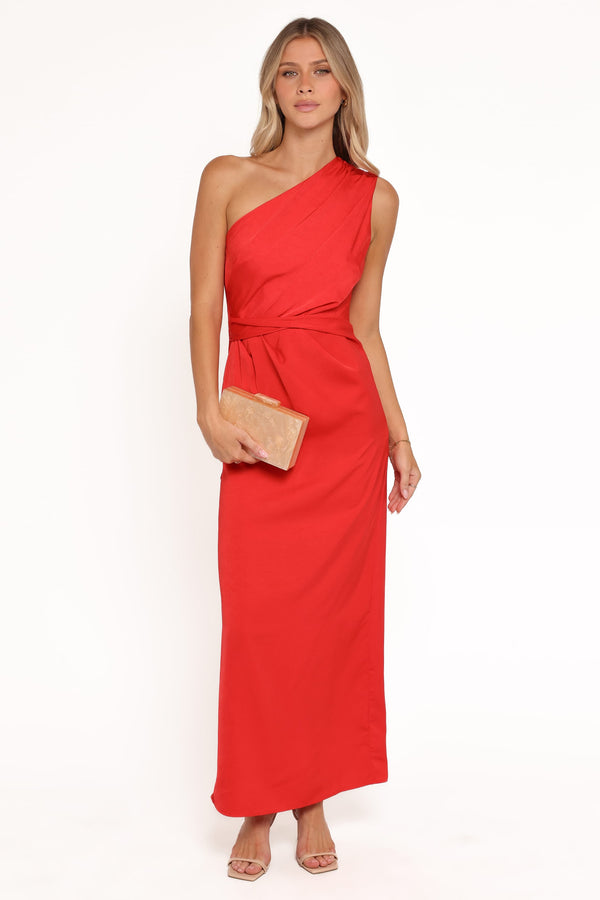 Nadia One-Shoulder Maxi Dress in Navy