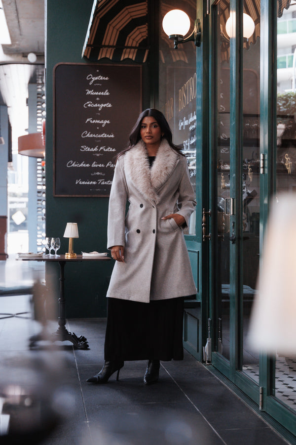 Nina Faux Fur Collar Coat