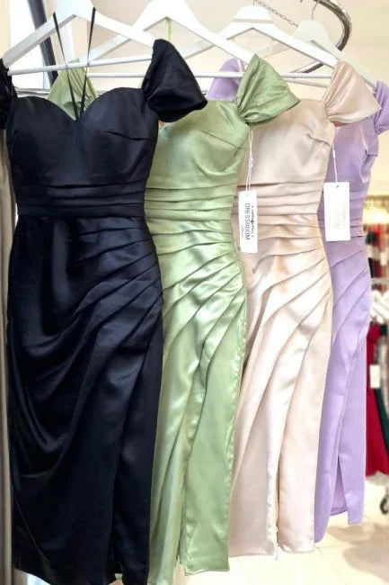 Juliet Off-Shoulder Satin Mini Dress Sage 6