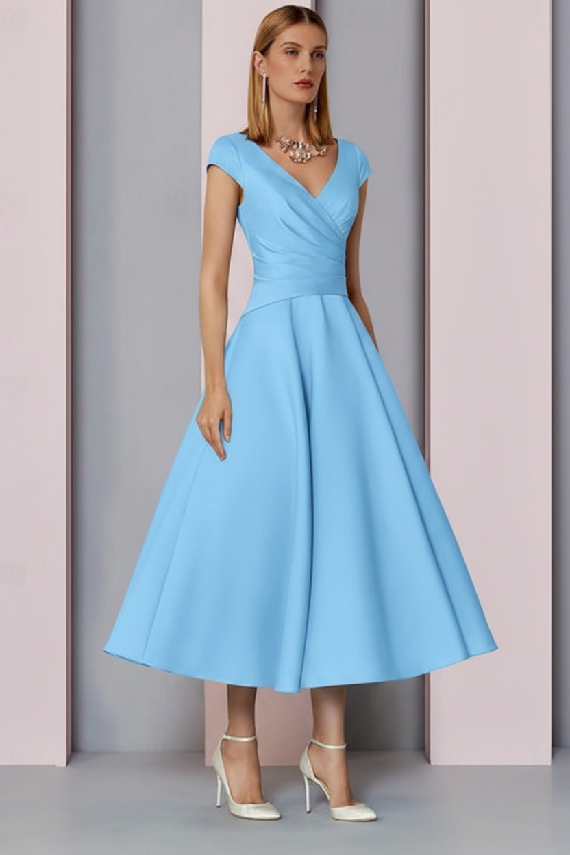 Silver Eleanor Satin A-Line Dress