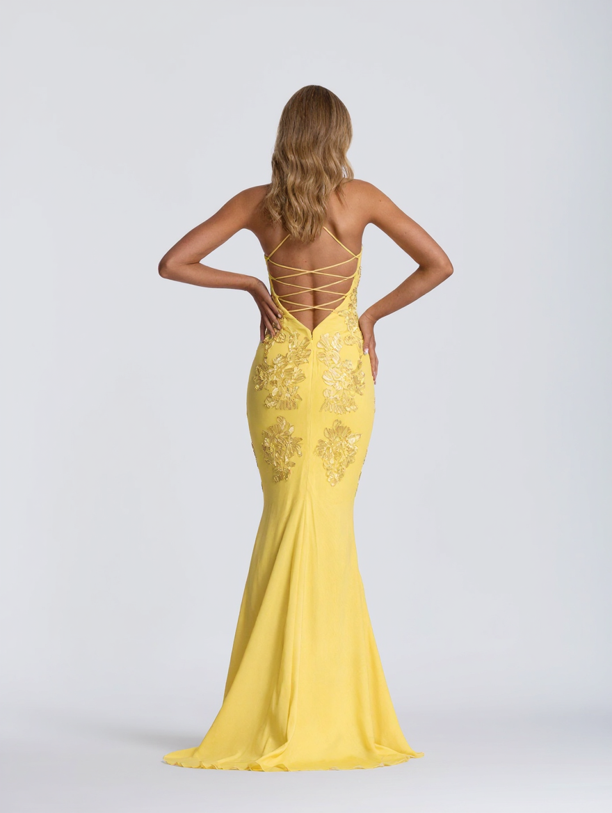 LAURA MAXI DRESS Yellow back