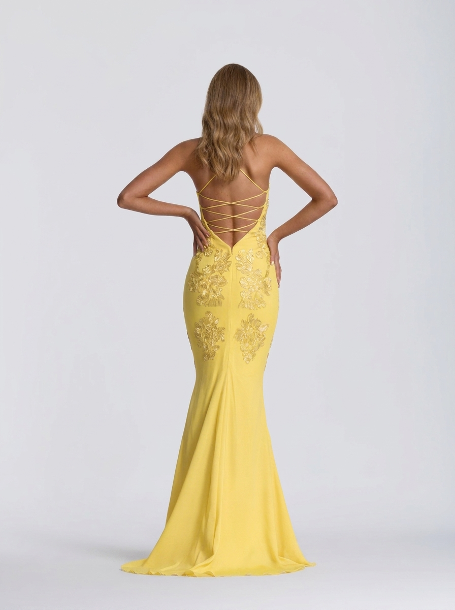 LAURA MAXI DRESS Yellow back
