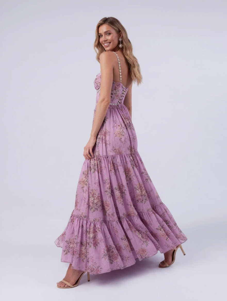 CHRISTINE MAXI DRESS Rose Garden back