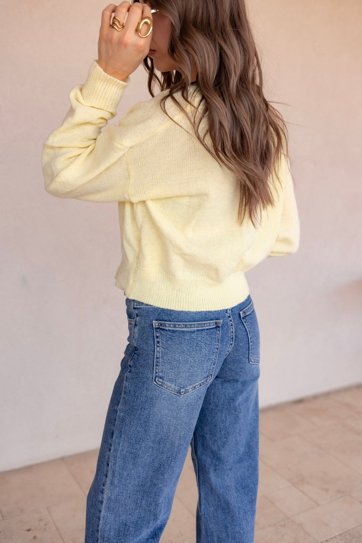 Charlotte Cardigan in Soft Wool Light Blue 4