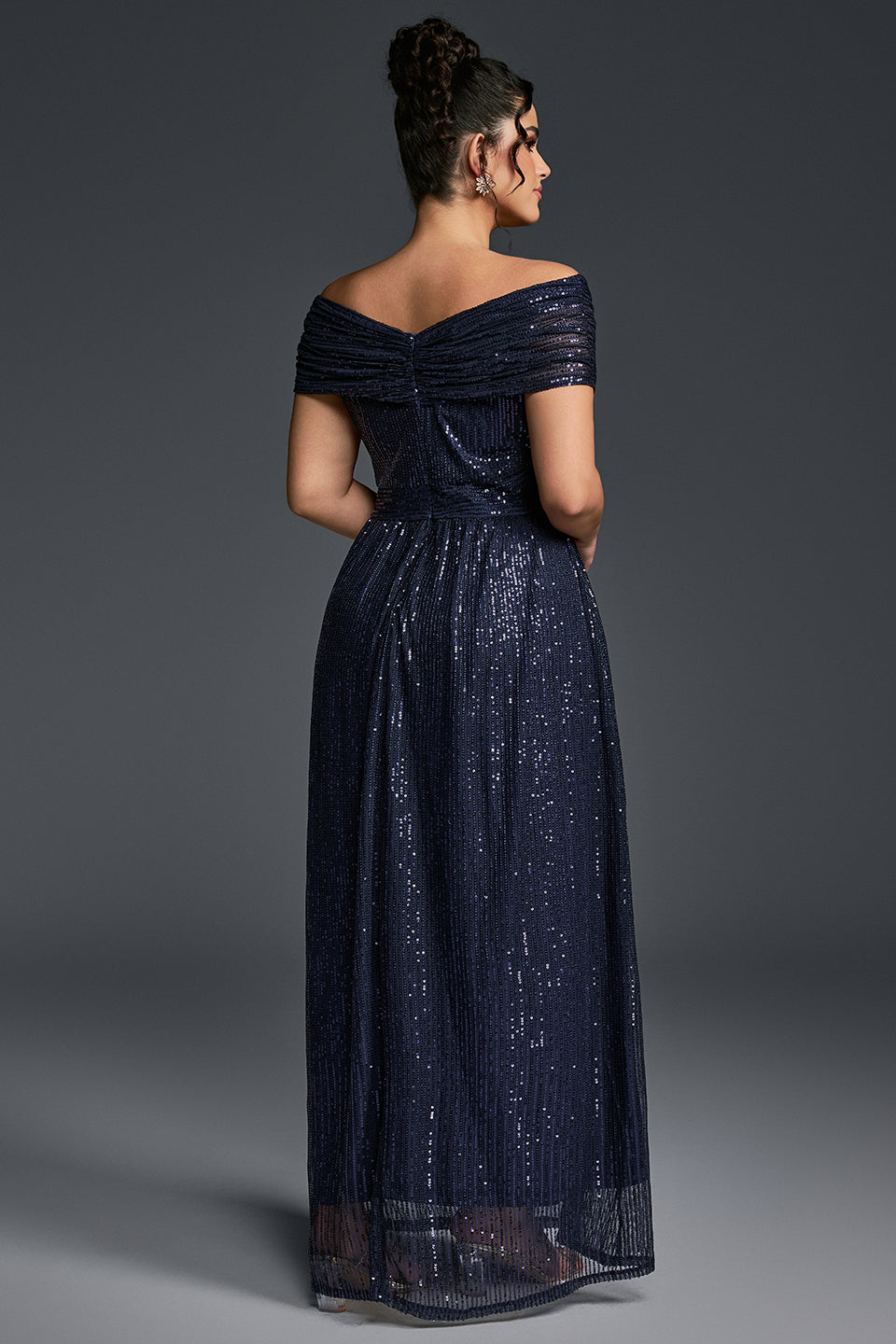 Valentina Sequin Maxi Dress in Emerald Blue 8