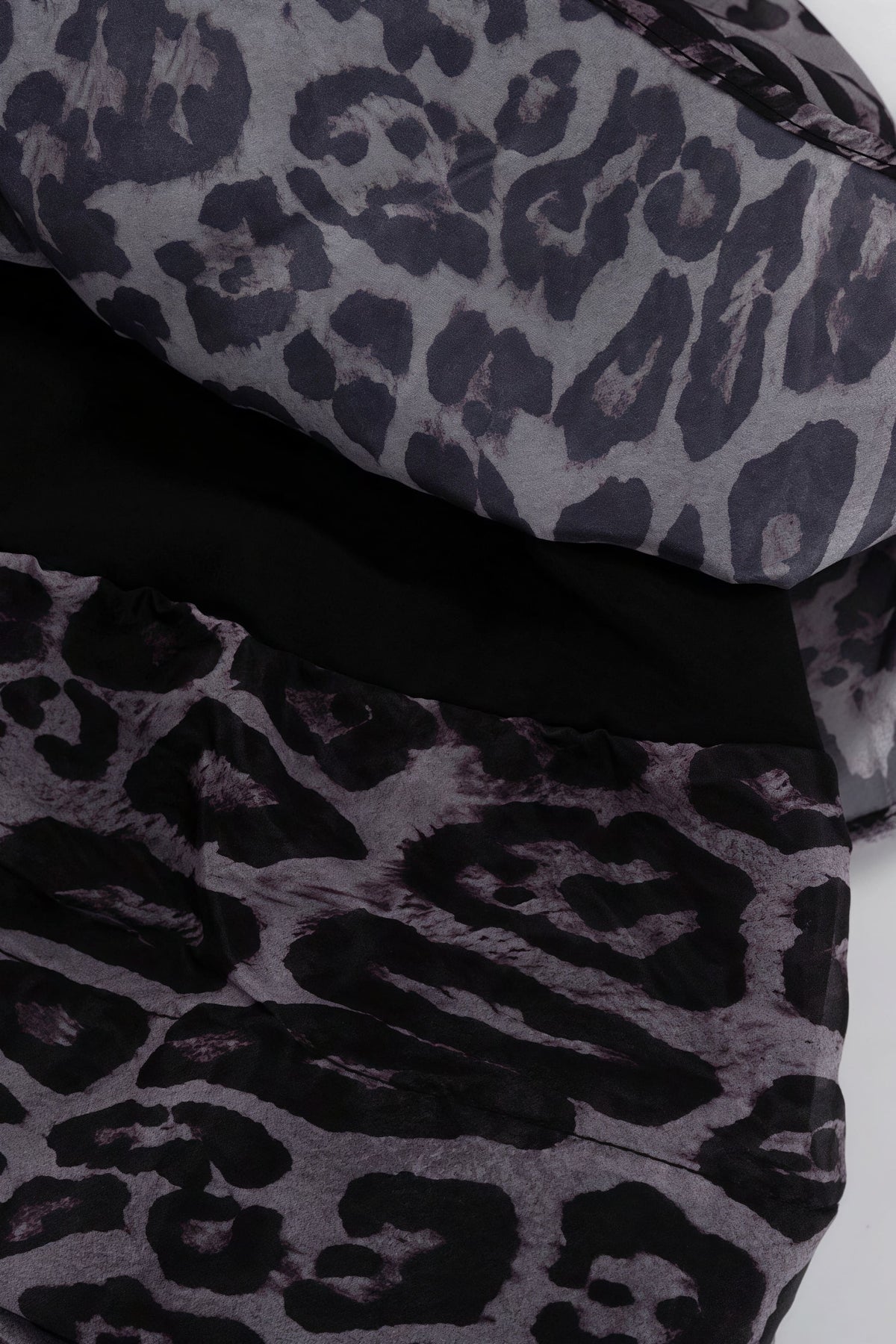 Margot Leopard Chiffon Mini Dress Black 7