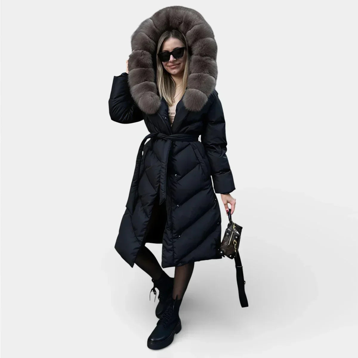 Caris Faux Fur Winter Jacket White 1