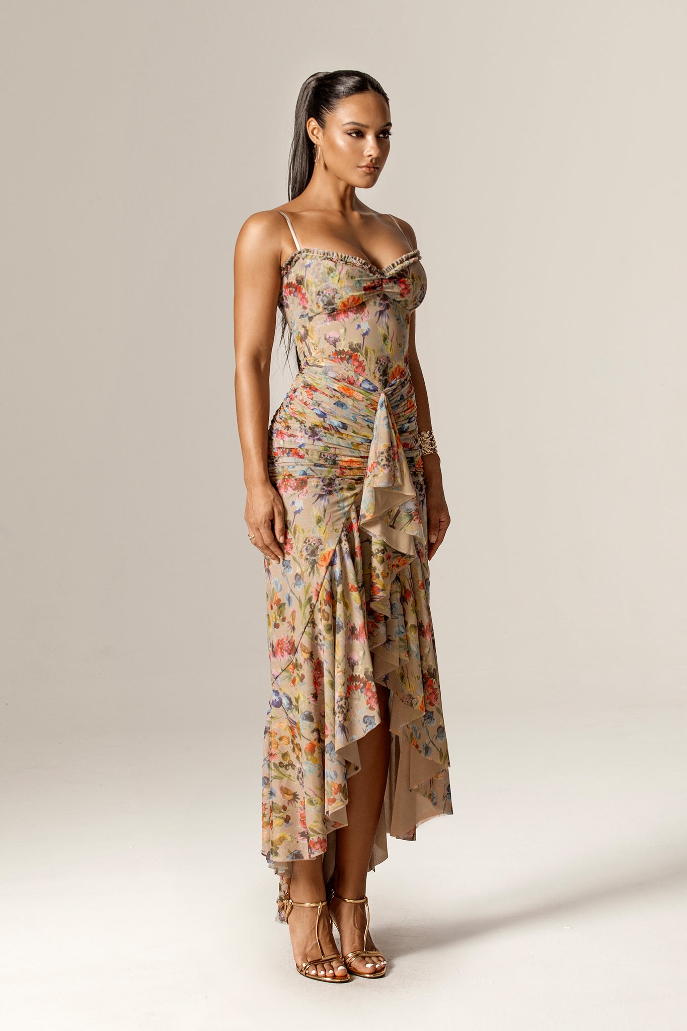 Candice Ruffle Mesh Maxi Dress 4