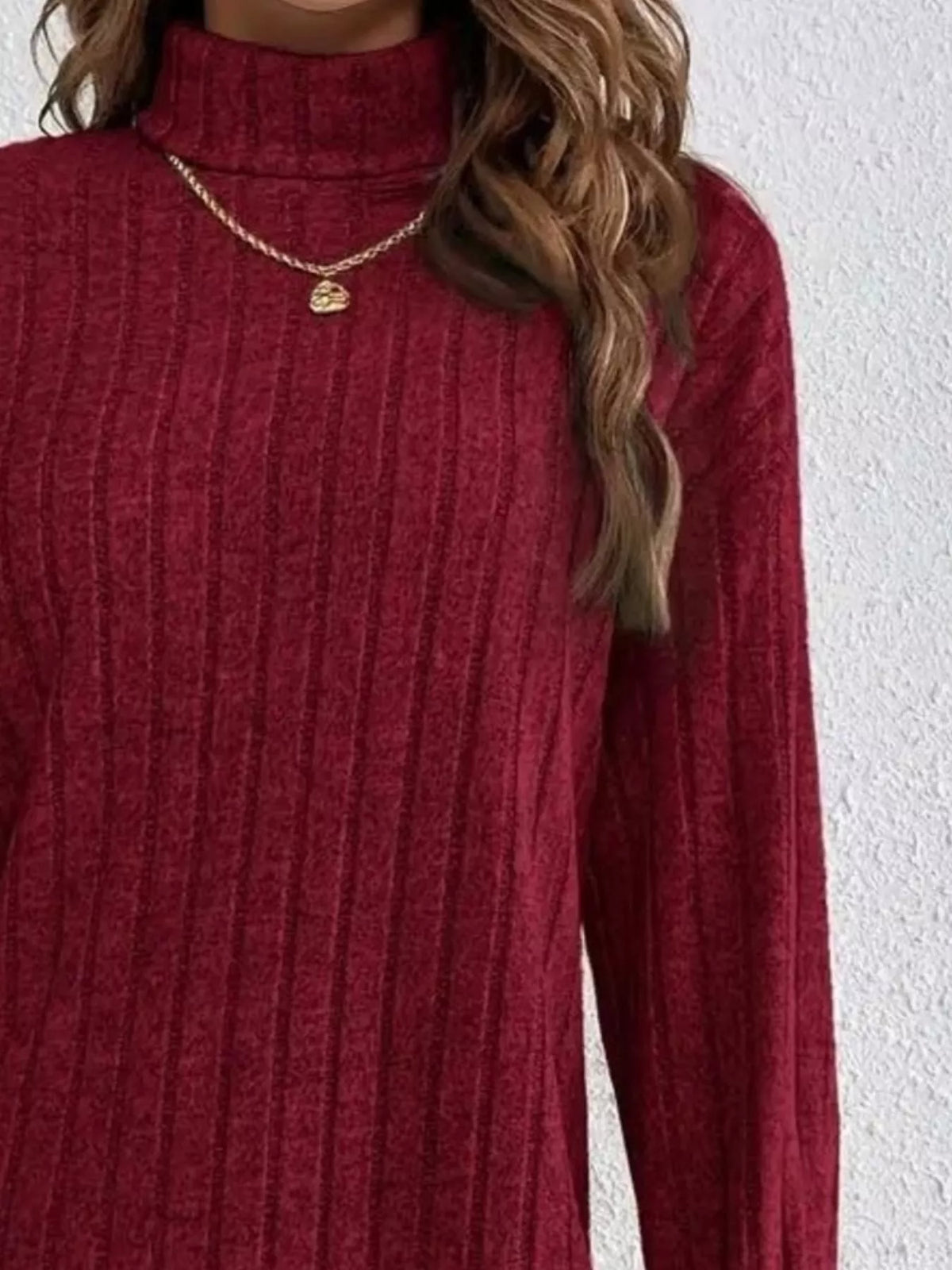 Margot Ribbed Knit Turtleneck Mini Dress Black 6