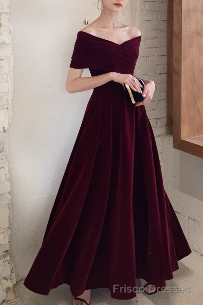 Reva Off-Shoulder Burgundy Dress Burgundy 3