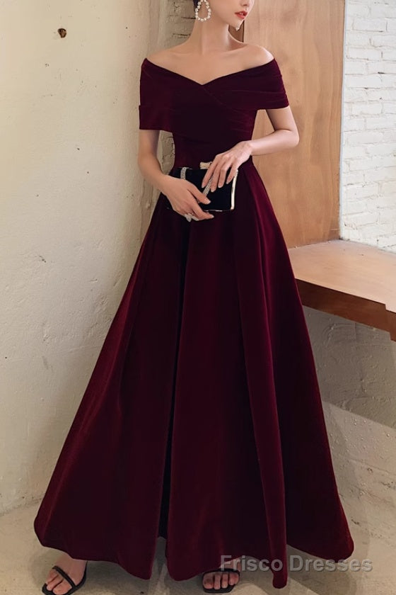 Reva Off-Shoulder Burgundy Dress Burgundy 5