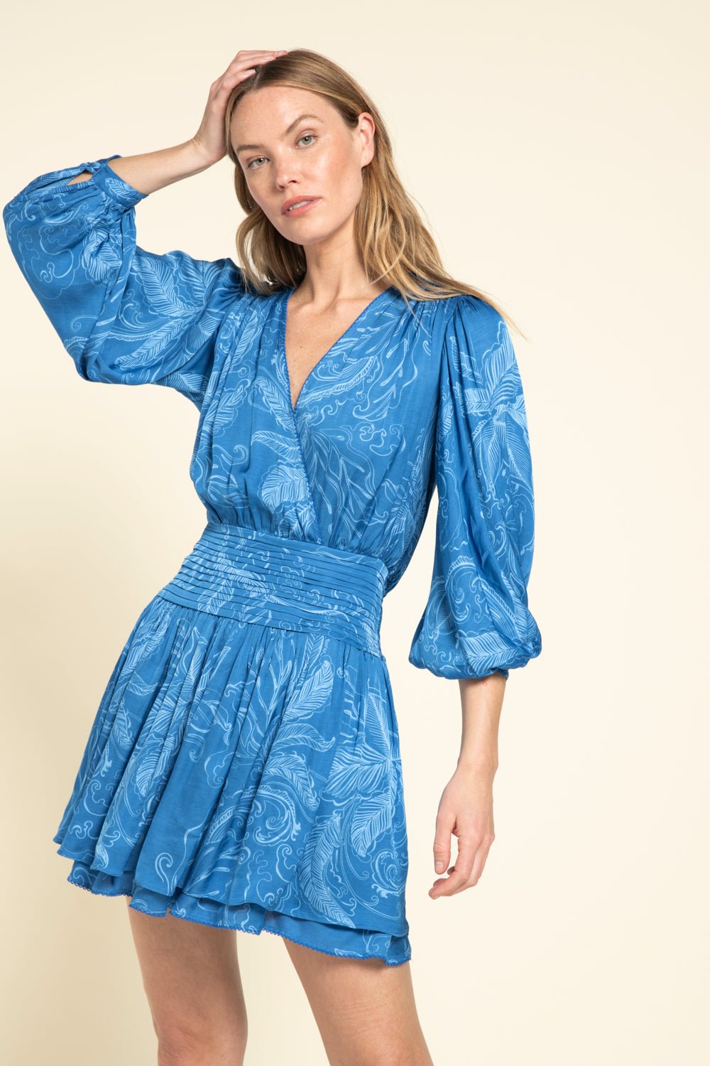 Colleen Jacquard Mini Dress Blue Reef 1