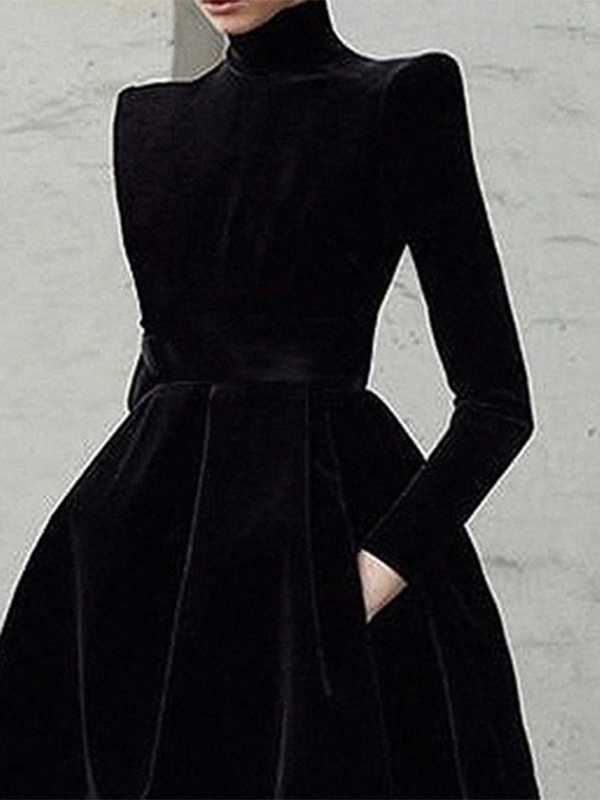 Coralie Long Sleeve Midi Dress BLACK 2