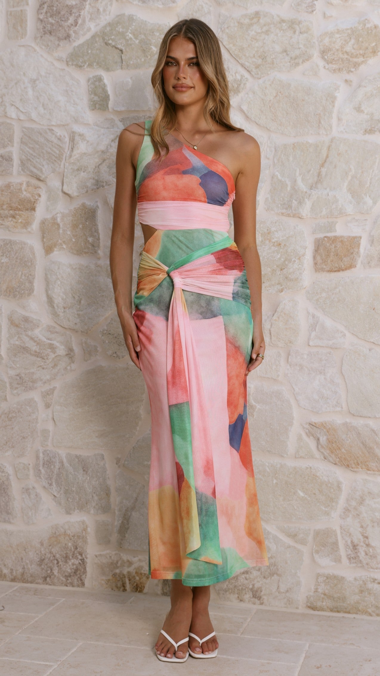 Kourt Maxi Dress in Periwinkle Multi Abstract 6