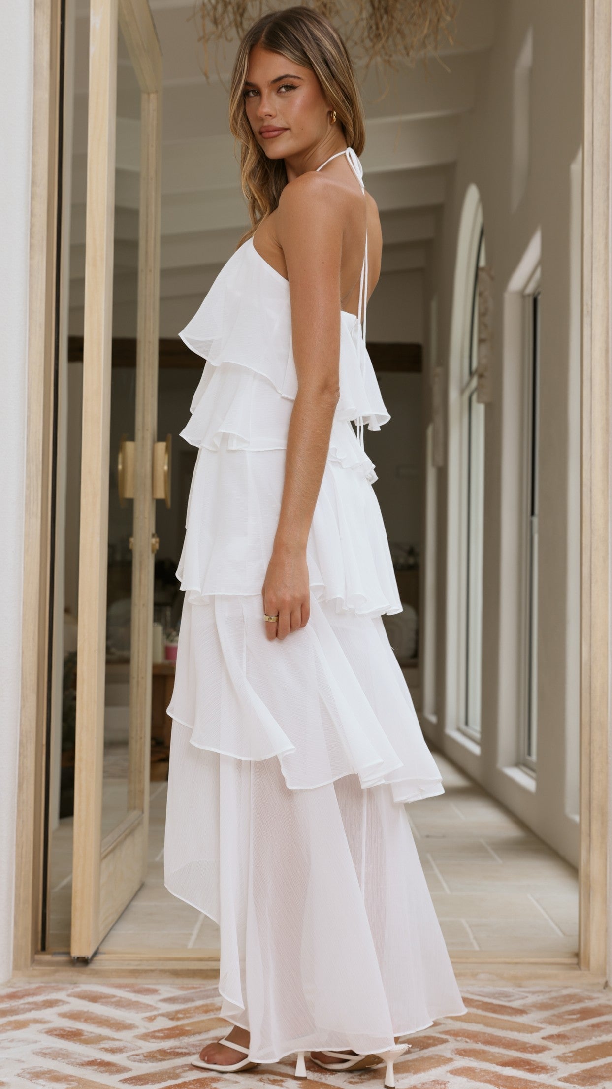 Margot Linen Maxi Dress in Sunshine White 7