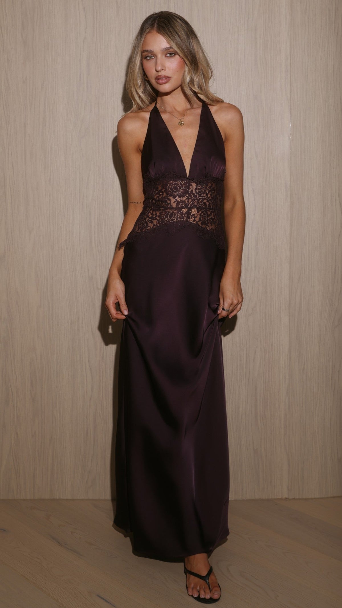 Celia Lace Maxi Dress in Plum Plum 1