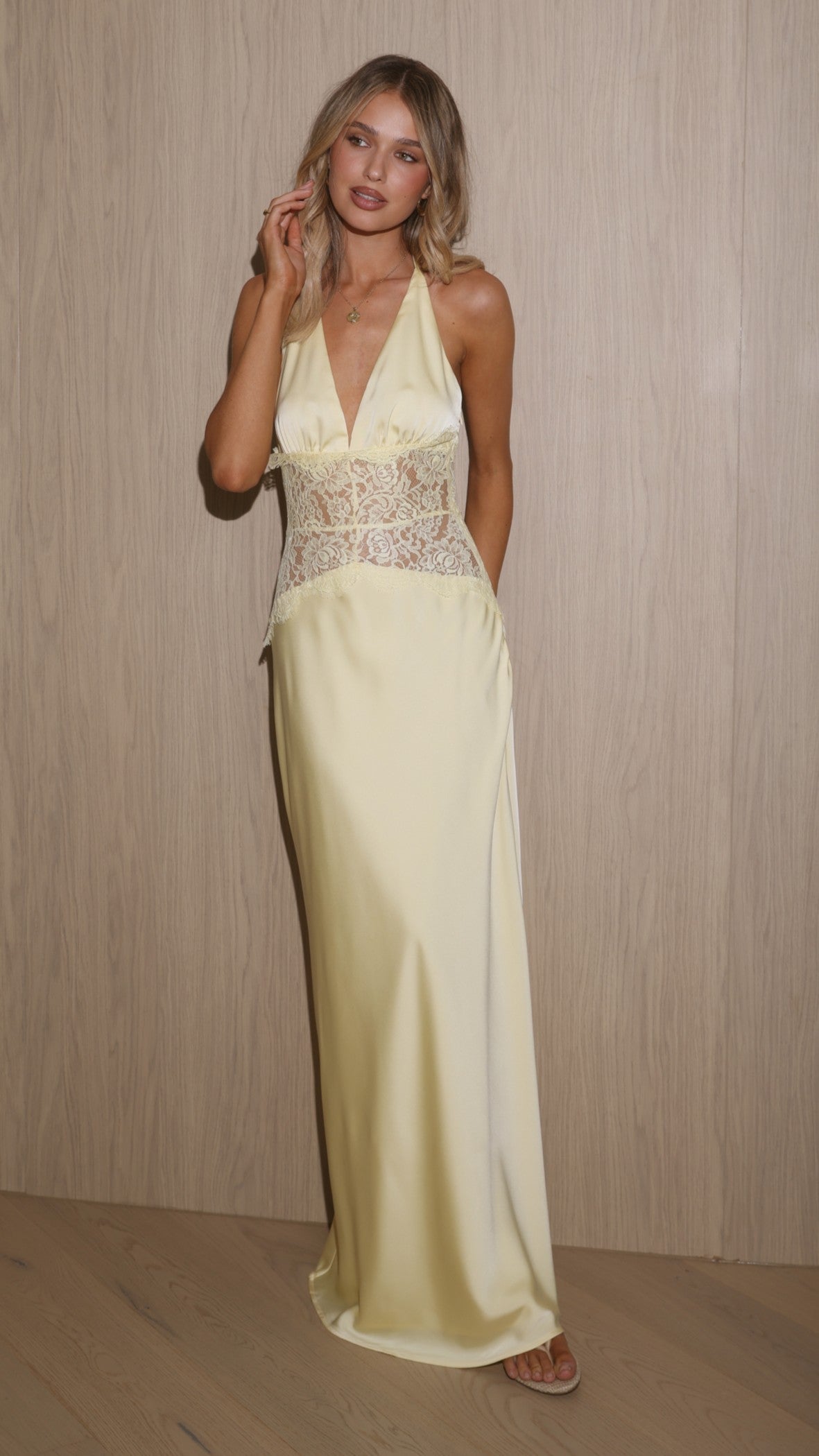 Celia Lace Maxi Dress in Plum Yellow 5