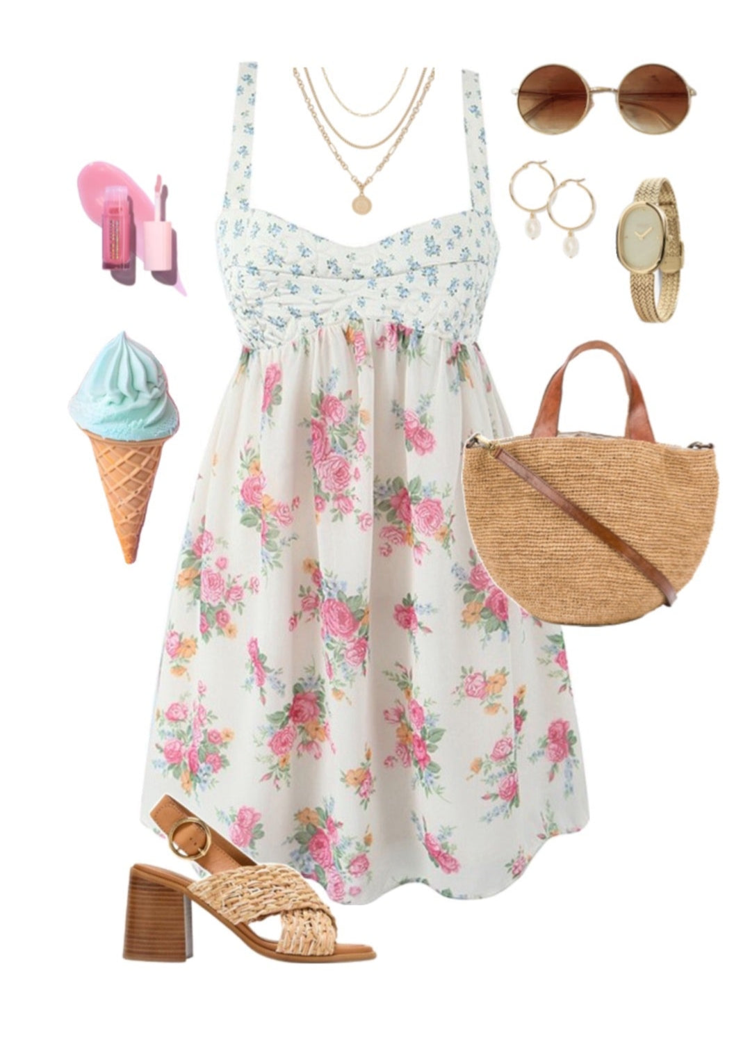 Evelyn Rose Floral Midi Dress Rose 8
