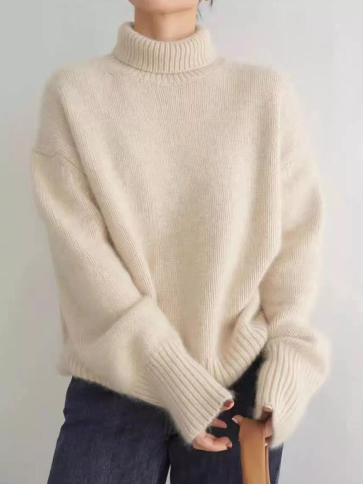 Margot Knit Sweater in Warm Cocoa Brown 1