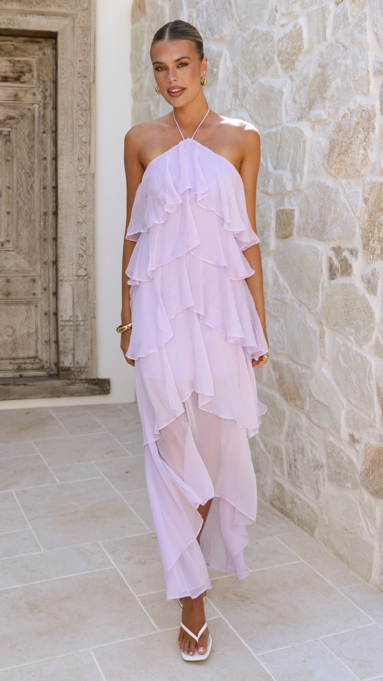Margot Linen Maxi Dress in Sunshine Lilac 4