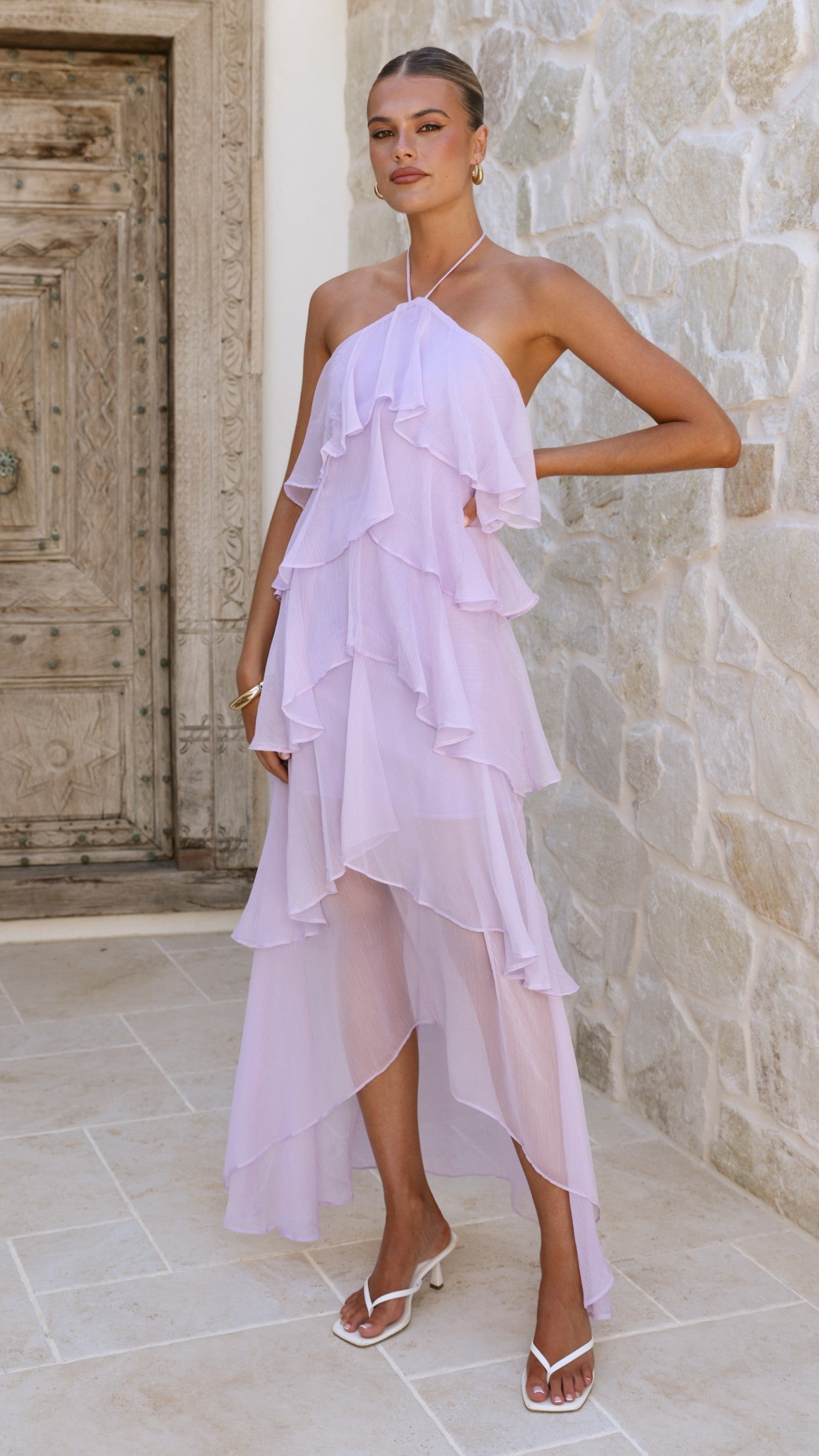 Margot Linen Maxi Dress in Sunshine Lilac 3