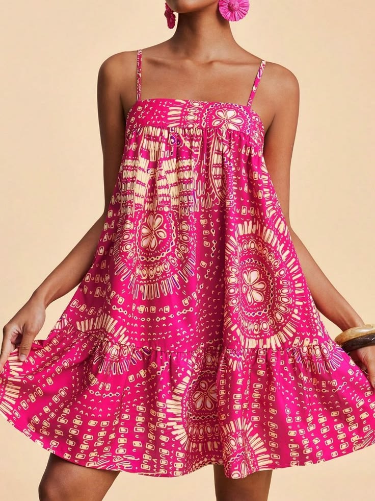 Fenna Boho Mini Dress Pink 1