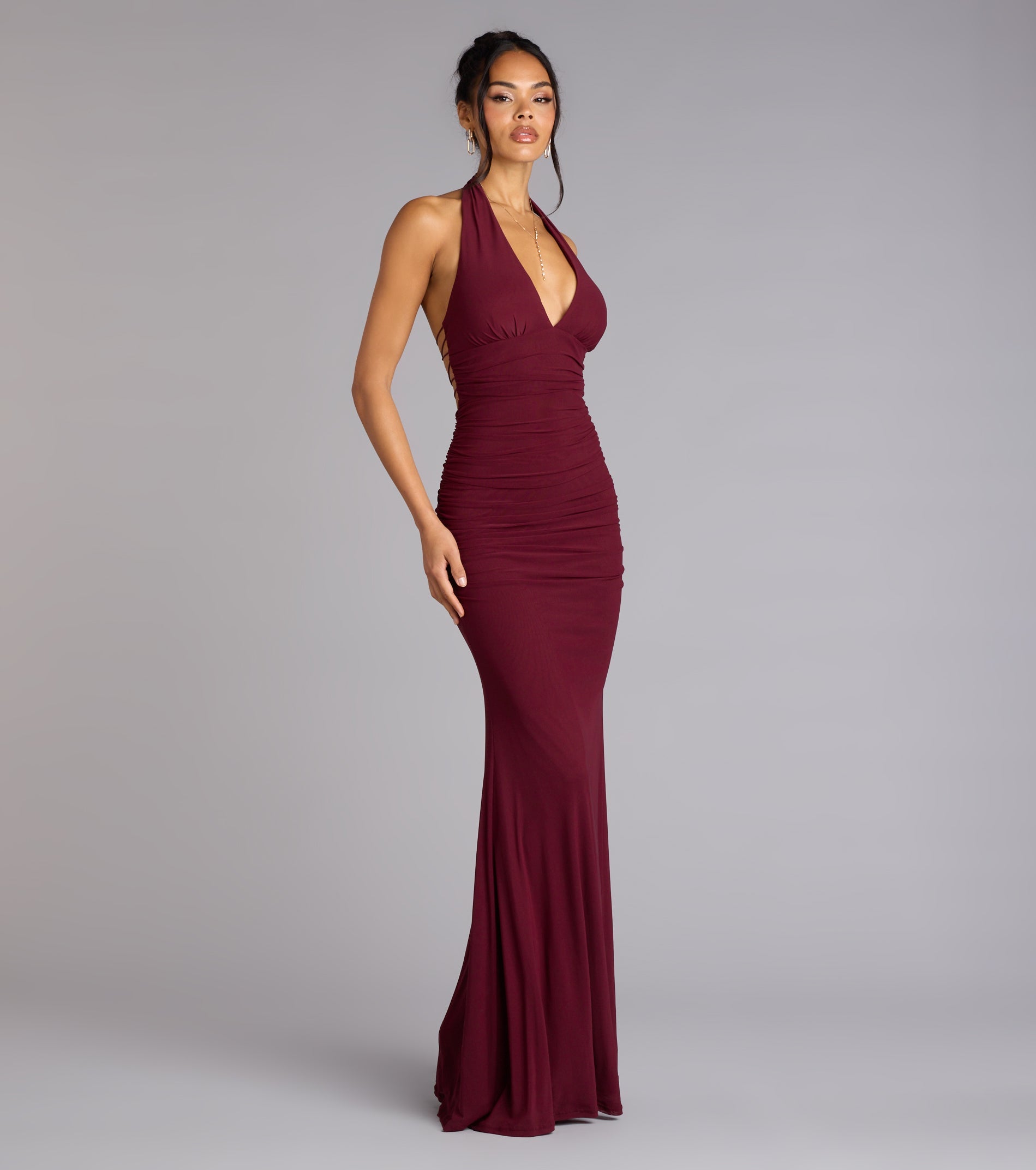 Juliana Mesh Strappy Back Formal Dress CHARTREUSE 4