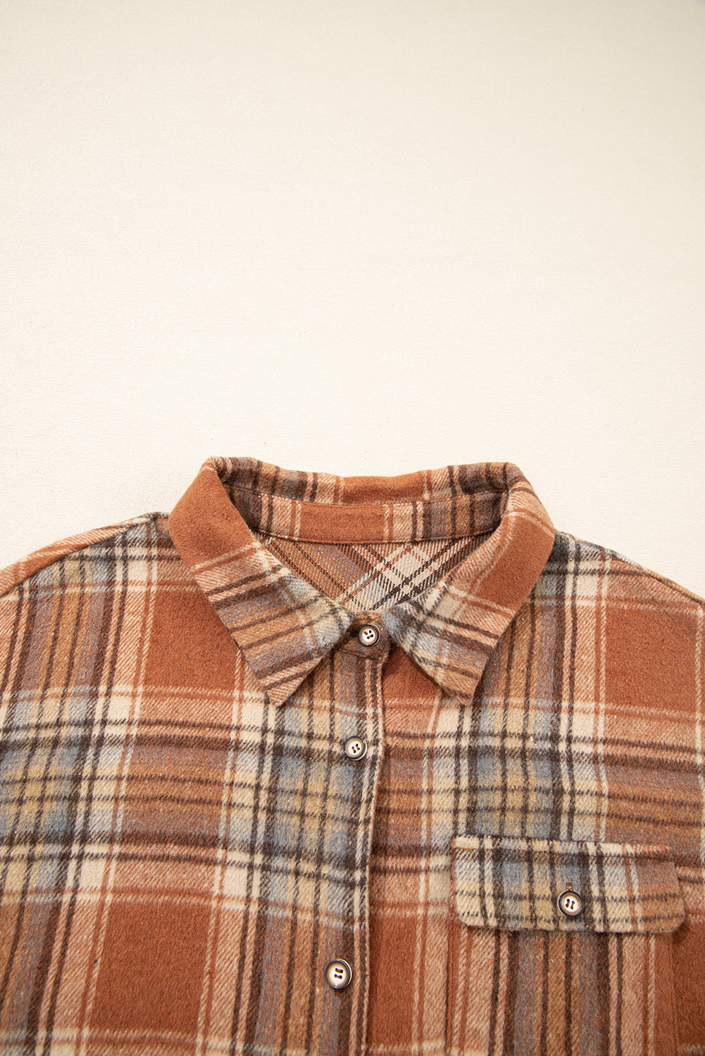 Alessia Plaid Shacket Dress Brown 3