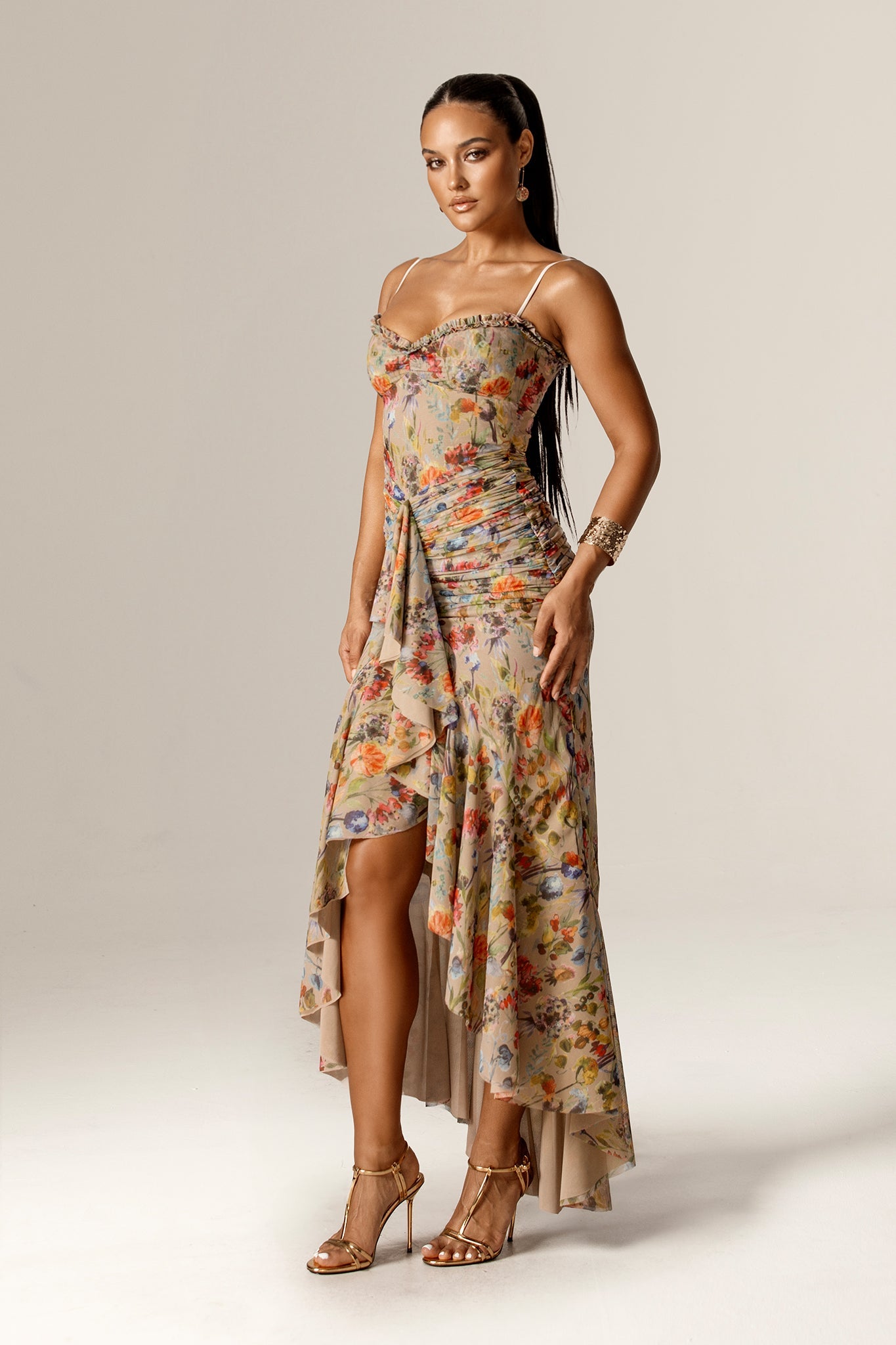Candice Ruffle Mesh Maxi Dress 6