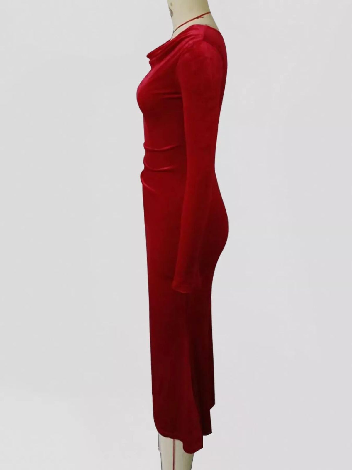 Margot Velvet Midi Dress Burgundy 7