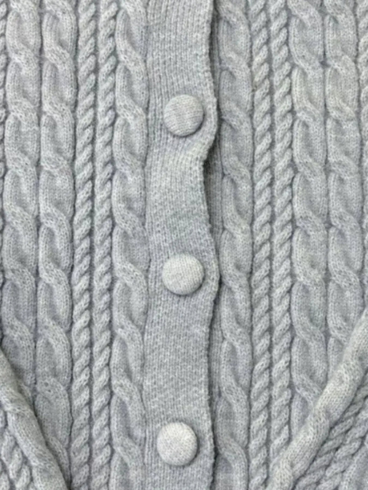 Margot Cardigan in Cream Cable Knit Gray 8