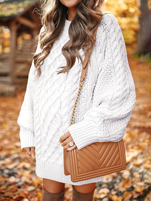 Matilda Cable Knit Mini Sweater Dress White 4