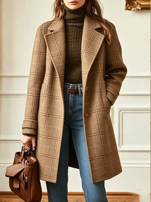 Beatrice Wool-Blend Plaid Coat Multi 1