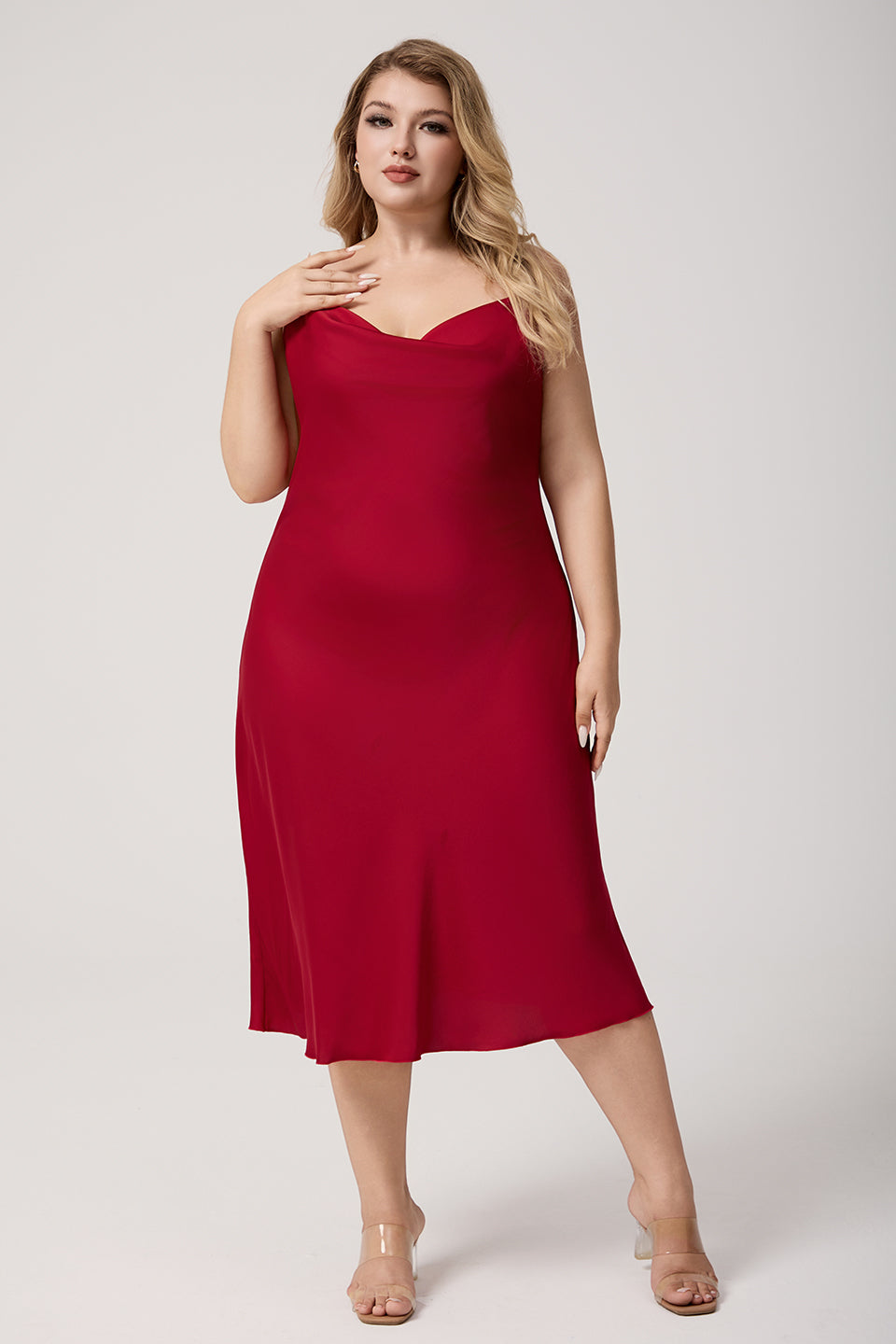 Xanthe Satin Cowl Neck Slip Dress White 7