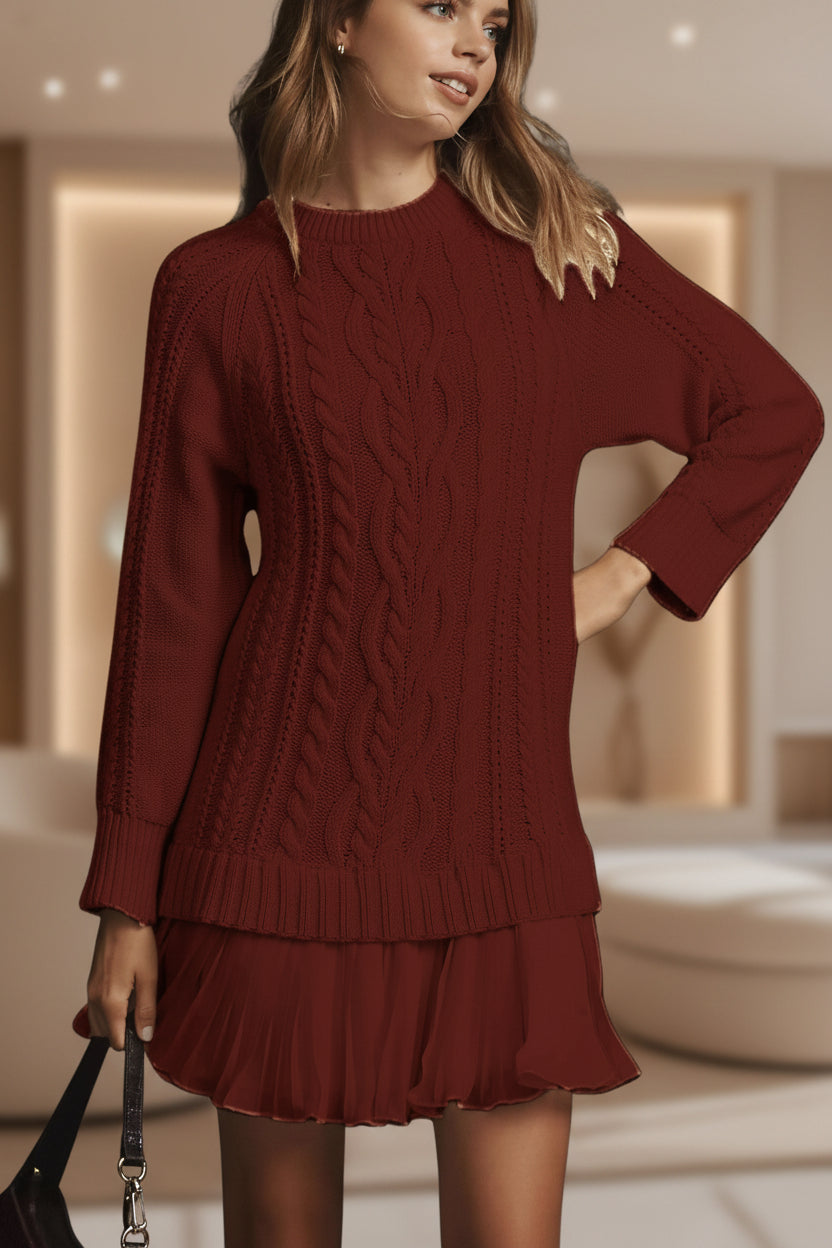Margot Oversized Sweater in Caramel Knit Cream white 10