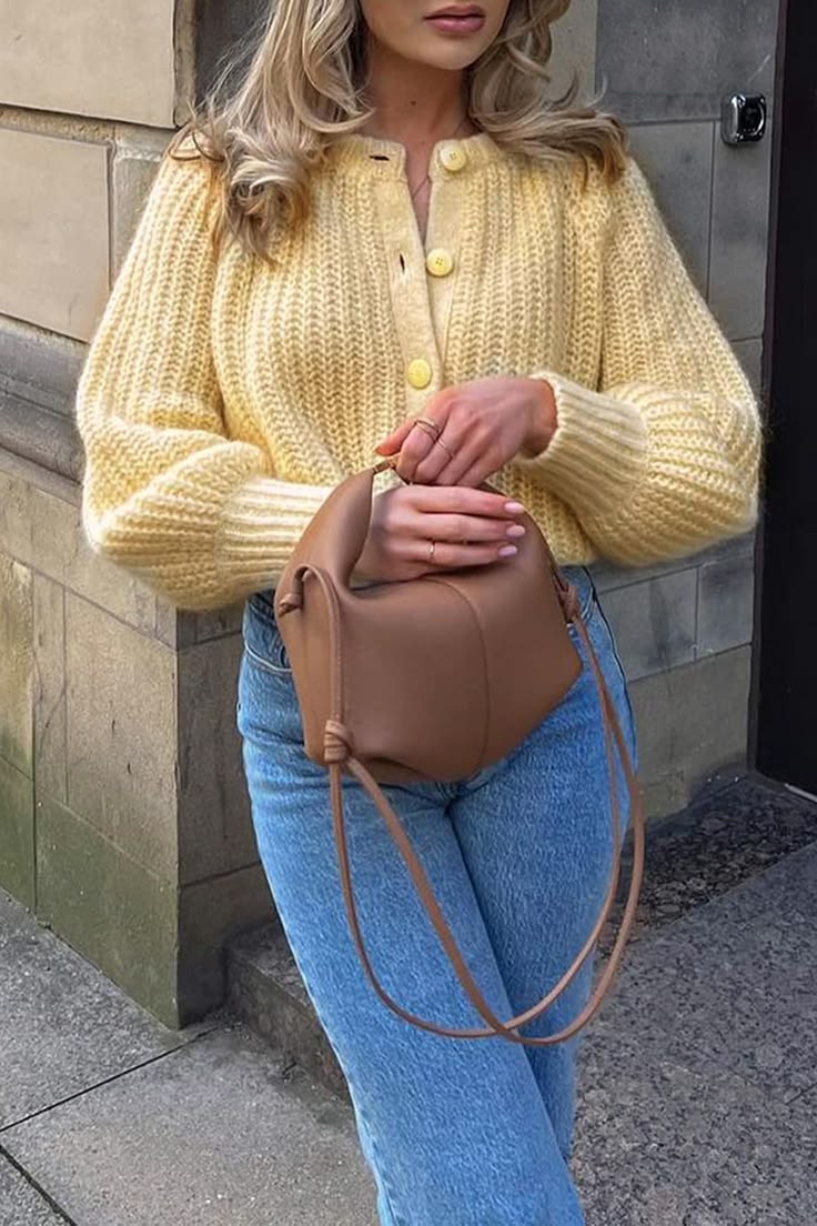 Margot Cardigan in Soft Butter Yellow 1