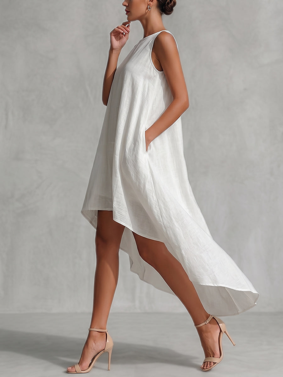 Aurelia A-Line High-Low Maxi Dress GREEN 2