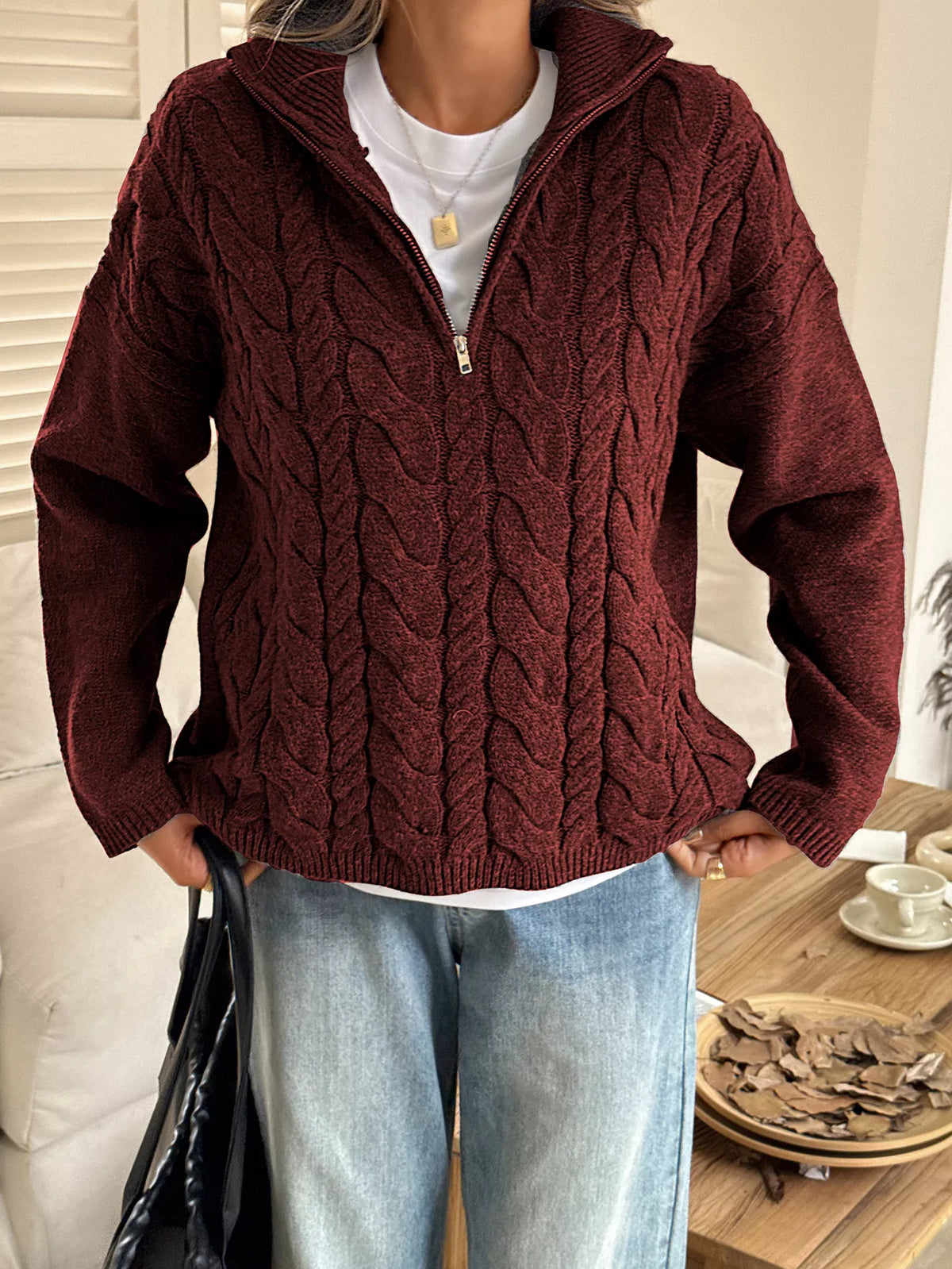 Margot Cable-Knit Sweater White 7