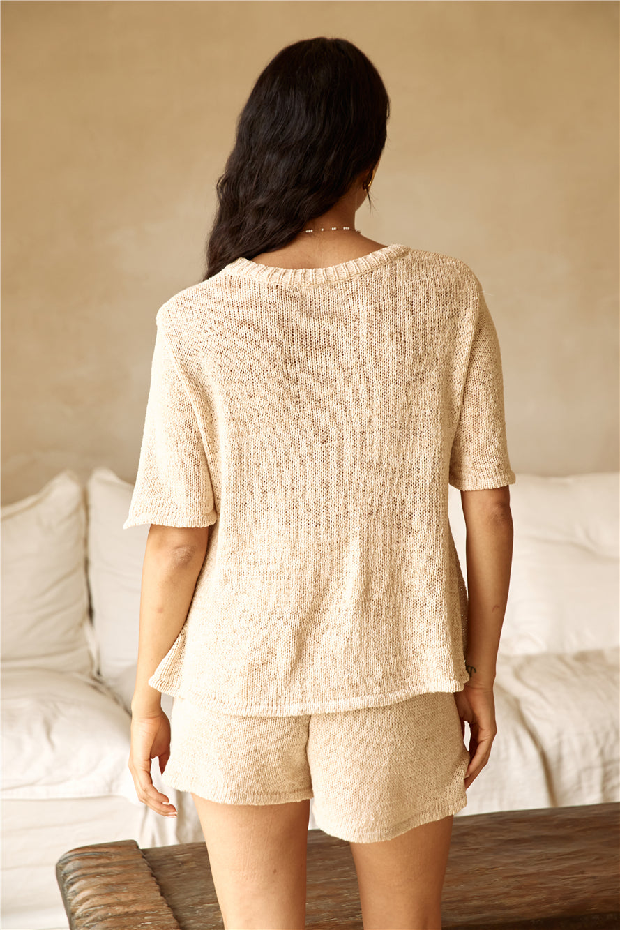 Breakfast in Bed Knit Sweater Dress Bed Knit Set Beige 2