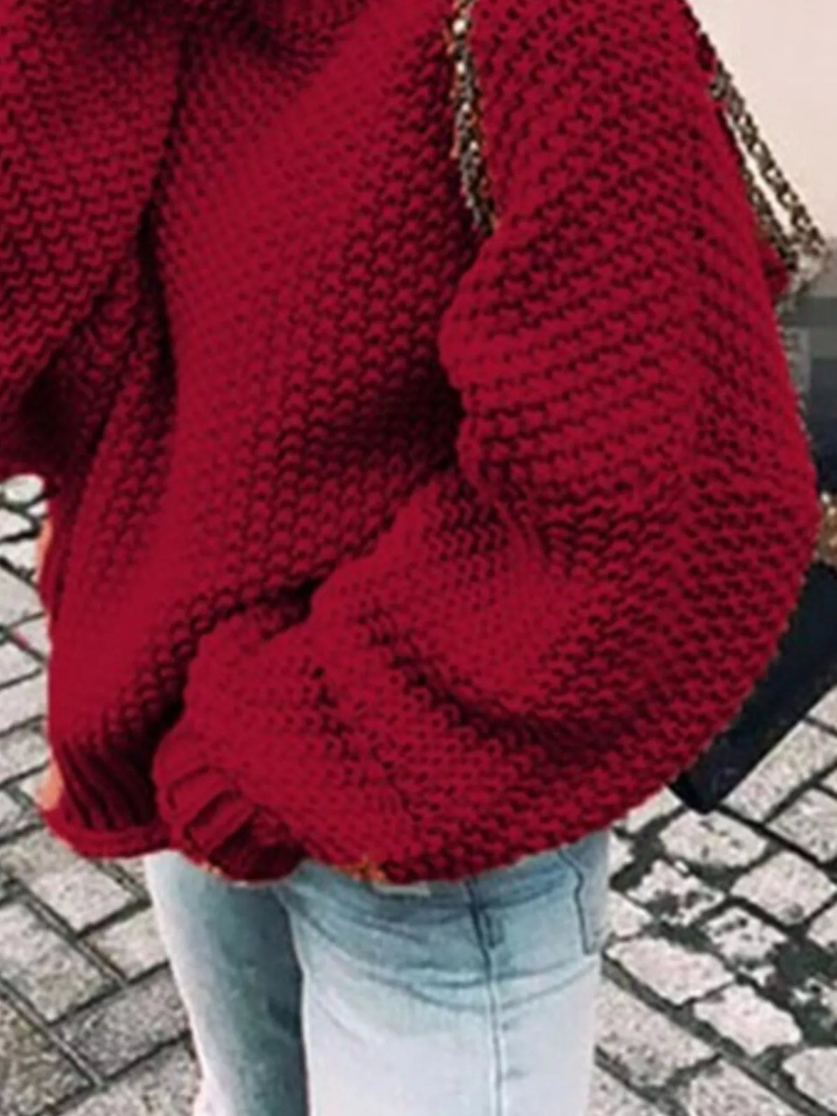 Margot Chunky Knit Turtleneck Sweater Black 3