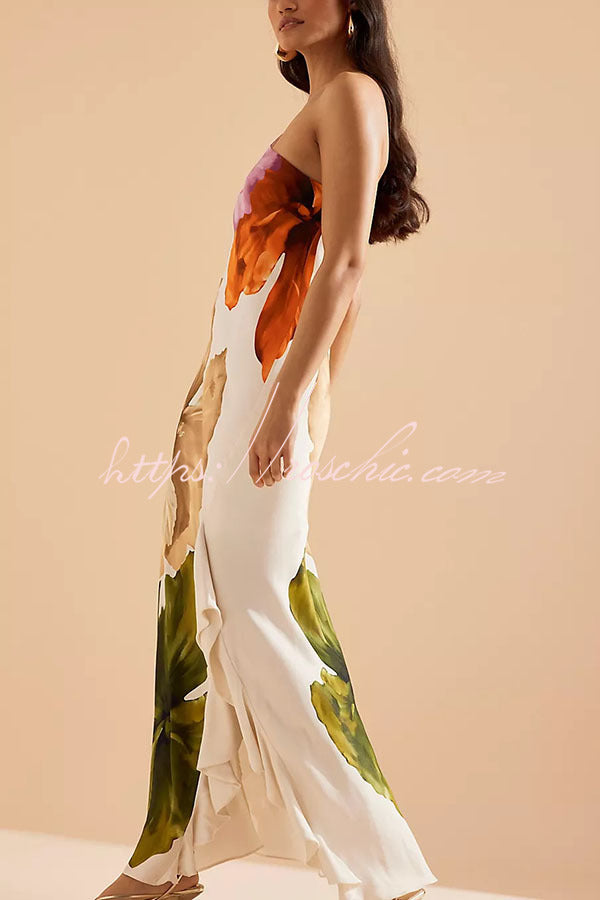 Margot Floral One-Shoulder Maxi Dress White 7