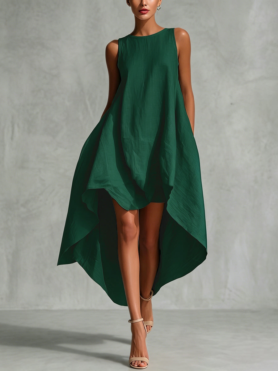 Aurelia A-Line High-Low Maxi Dress GREEN 4