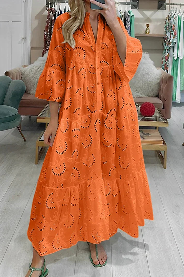 Margot Eyelet Midi Dress Multi 1