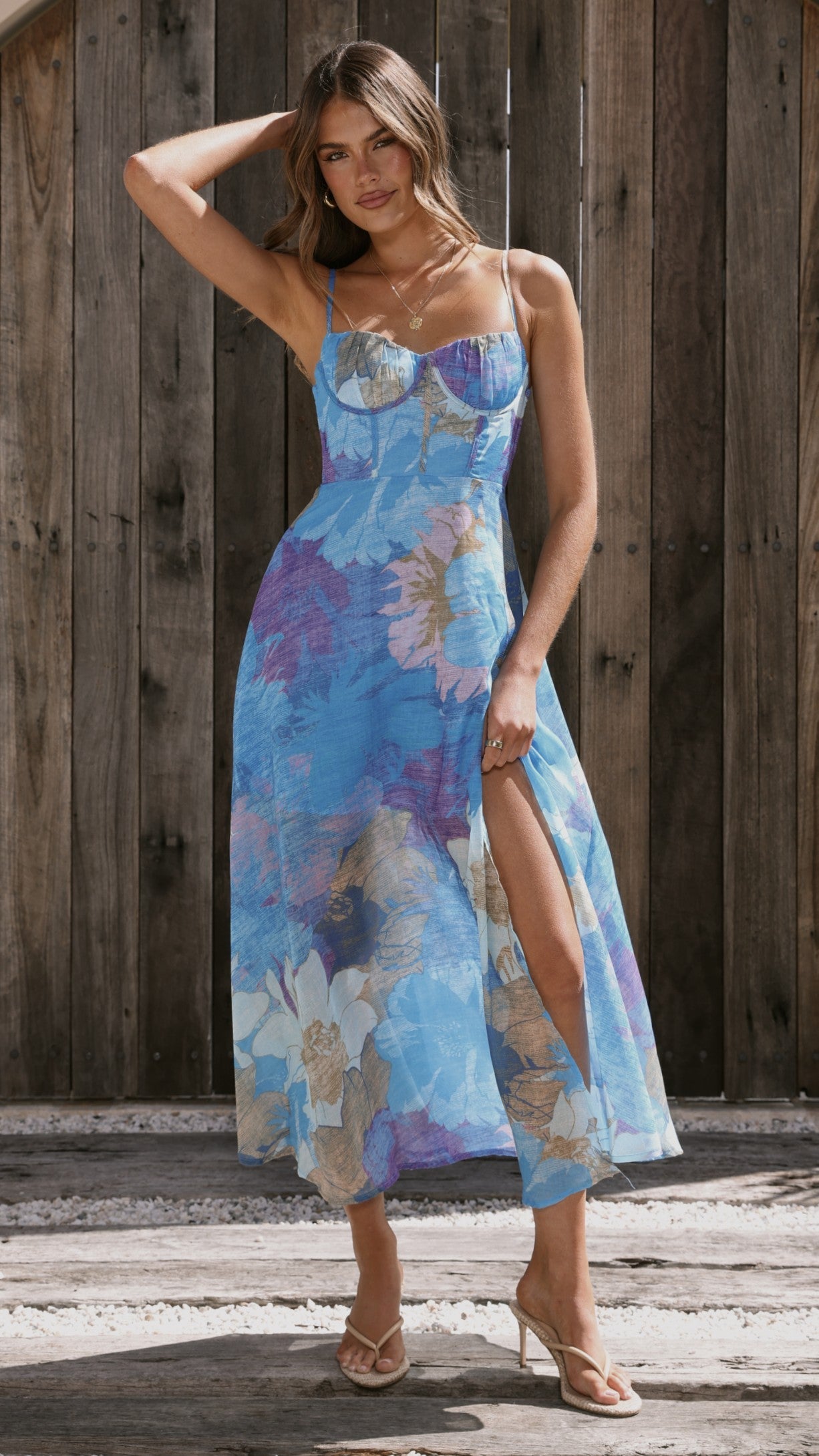 Rahima Floral Maxi Dress Blue Floral 9