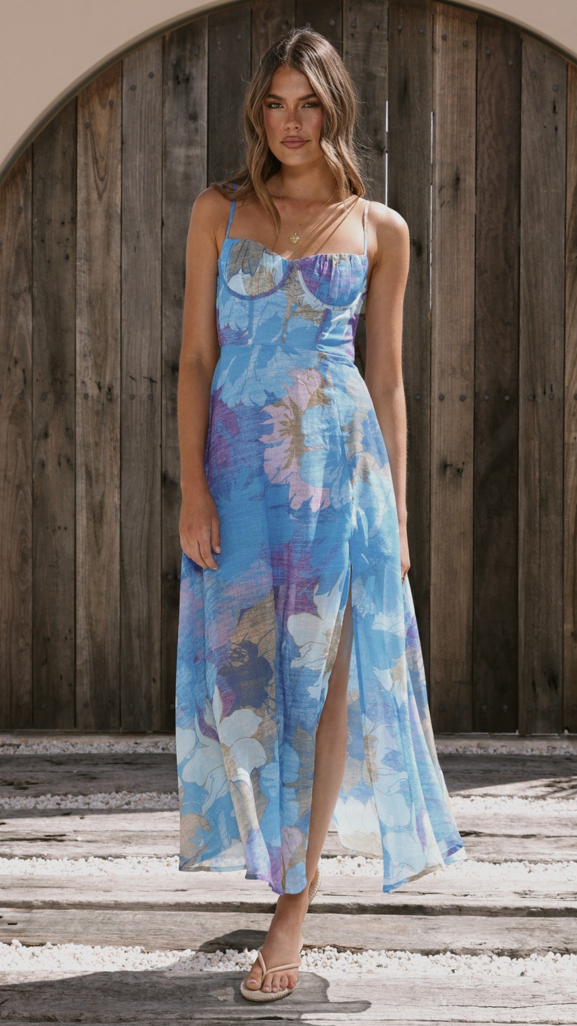Rahima Floral Maxi Dress Blue Floral 8