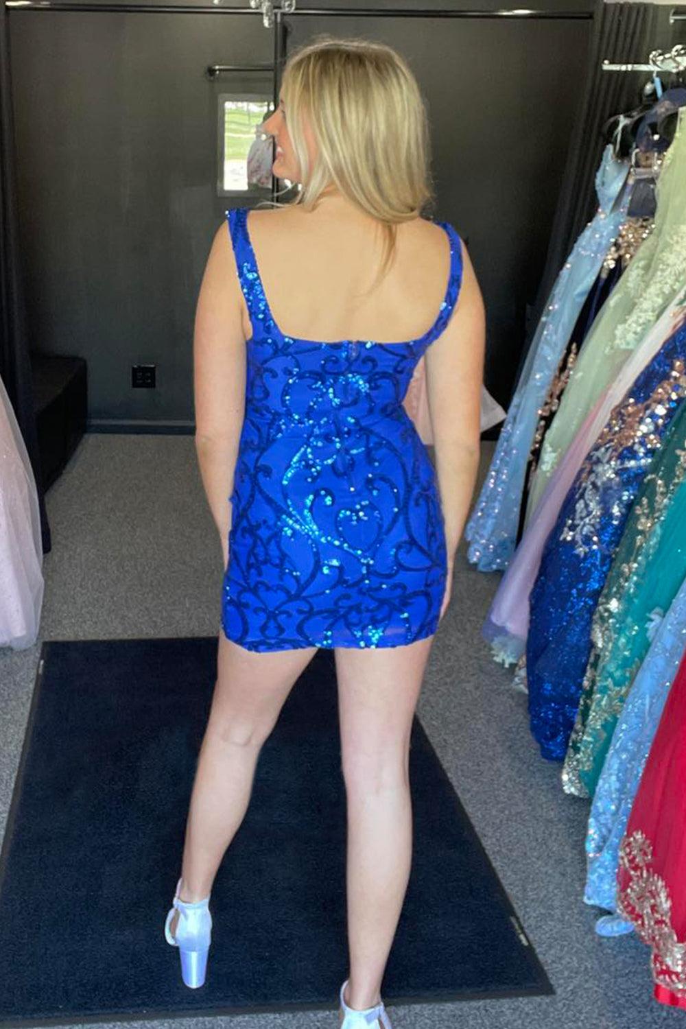 Vivienne Sequin Corset Mini Dress Blue 2