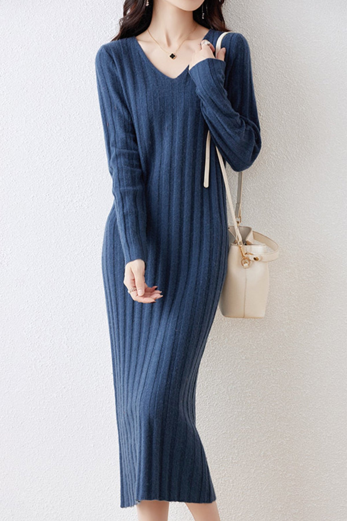 Margot Merino Wool Sweater Dress Egyptian Blue 5