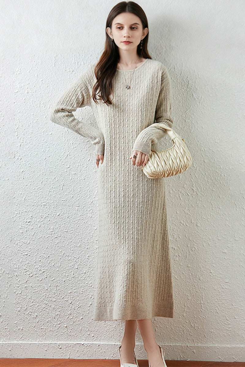 Matilda Cable Knit Sweater Dress Chalk White 5