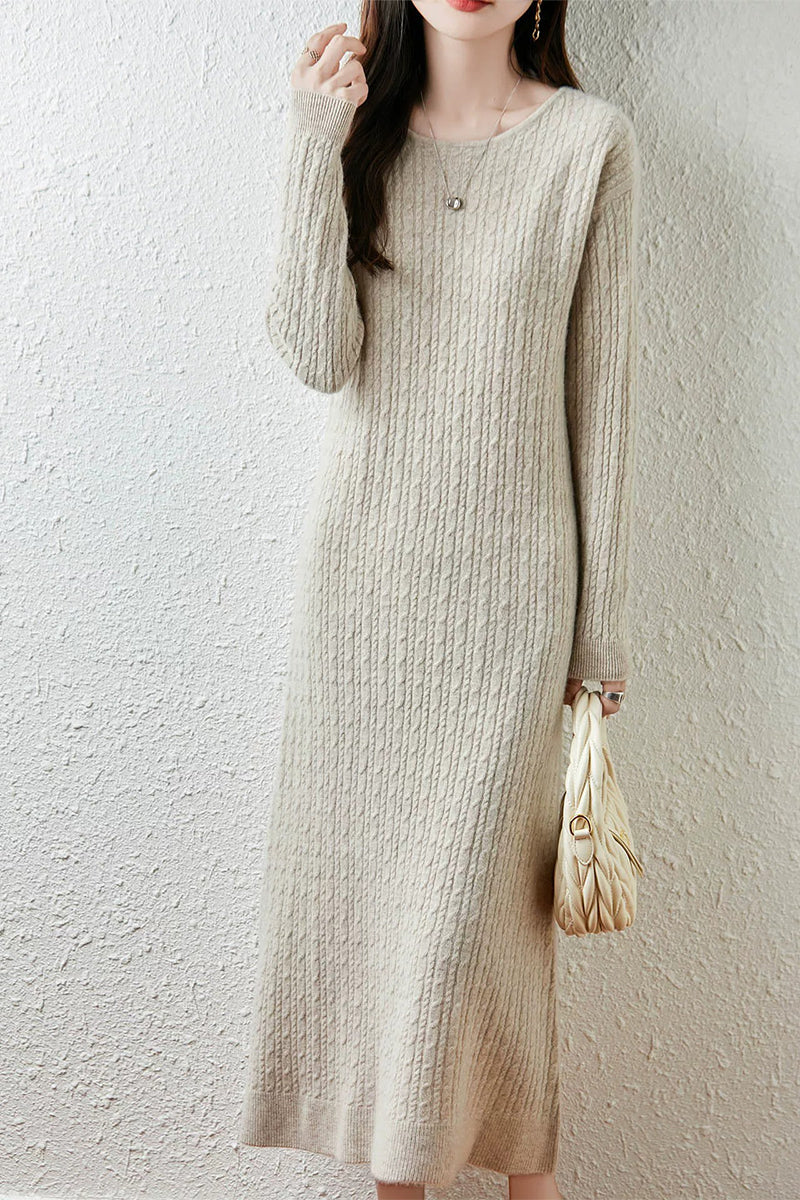 Matilda Cable Knit Sweater Dress Black 8